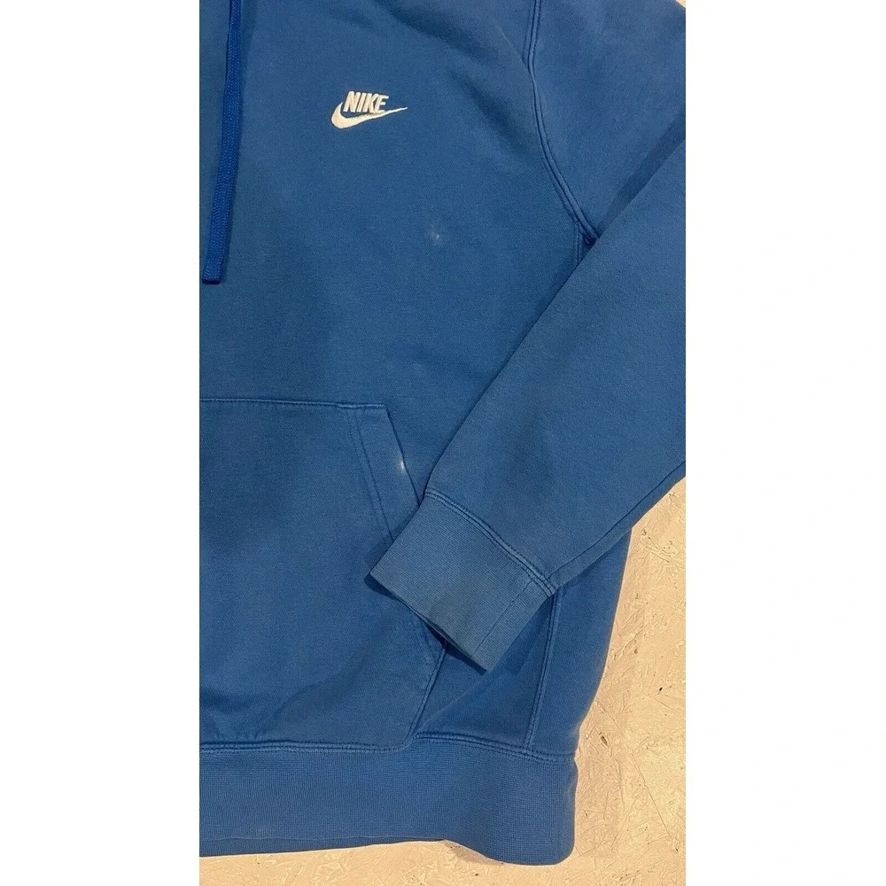 Nike‎ Hoodie Mens Medium Sportswear Club Fleece Pullover Sweatshirt Blue BV2654